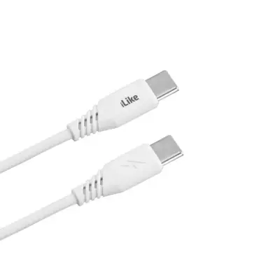 iLike CTT01 Durable TPE USB-C v USB-C (Type-C) Fast 3.1A podatkovni in polnilni kabel 1 m bel