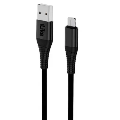 iLike ICM01 Durable TPE USB na Micro USB univerzalni polnilnik in podatkovni kabel 1 m črn