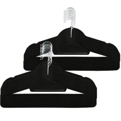 Stojala za oblačila, Black Premium Velvet Set, 20 pak.