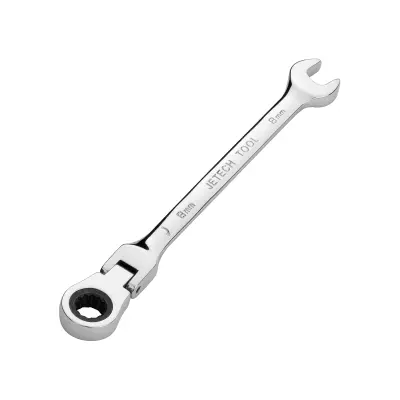 Jetech zobniški ključ z gibljivo glavo, 8 mm, metrični