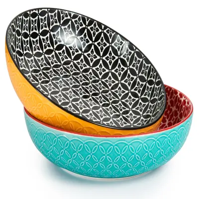 DOWAN 29,2 cm velike servirne posode, 2,8 L turški krožnik za zabavo, zahvalni dan in božič, keramične servirne sklede za sadno solato testenine, živa