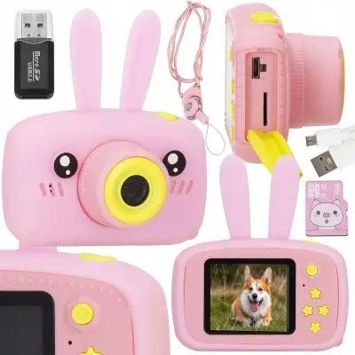 DIGITALNI FOTOAPARAT ZA OTROKE FULL HD 40 Mpx KAMERA IGRE + 8GB FOTO KARTICA