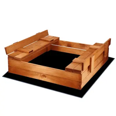 SPRINGOS Leseni peskovnik za otroke Pokrivalo 2 klopi 94 x 98 cm impregnirano