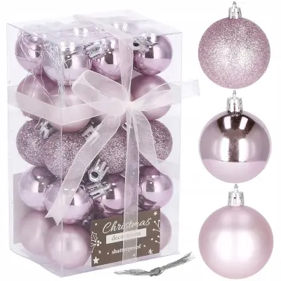 BOŽIČNE KROGLICE ROSE GOLD BOŽIČNA JELKA DARILO 30 kom