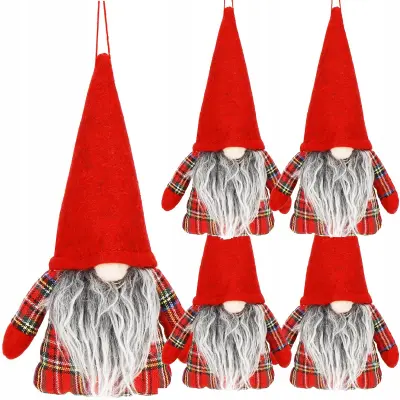 OBESKI ZA BOŽIČNO JELKO 5 kom, škratek, viseči, okrasek za božično drevesce, 21 cm, škrat