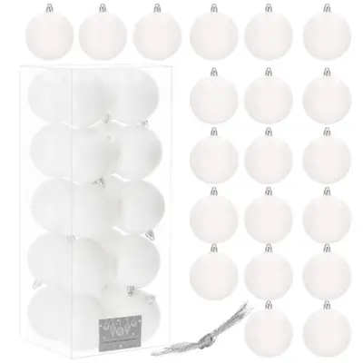 SPRINGOS kroglice za božično drevo Plastične kroglice 20 kosov 8 cm mat božične okrasne kroglice