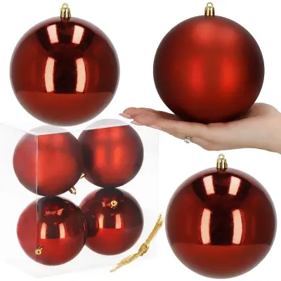 KROGE ZA BOŽIČNO JELKO, 4 KOM KROGE ZA BOŽIČNO JELKO, 12 CM, KOMPLET, NERAZBLJIVI OBESKI