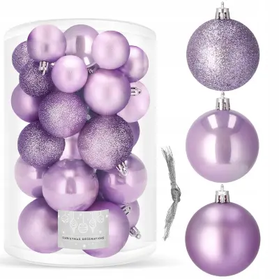BOŽIČNE KROGE ZA BOŽIČNO JELKO, 30 kom, SET 6/5/4 cm, NELOMLJIVE PREMIUM