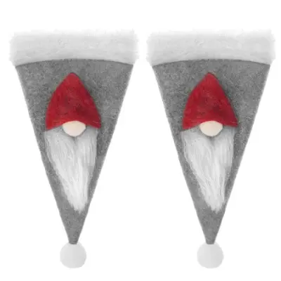 Žepek za jedilni pribor 2 kosa. Božični etui, siv klobuk, božični okraski.