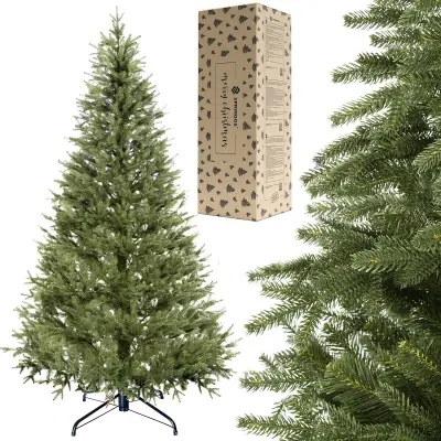 UMETNO BOŽIČNO DREVO KAVKAŠKA SMREKA 220cm PREMIUM PE DEBELO KOT ŽIVO