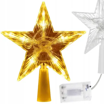 ZVEZDA ZA BOŽIČNO JELKO TOP 10 LED DEKORACIJA S SVETLEČIMI TOČKAMI 15CM TOPLA BELA