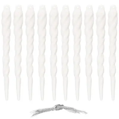 Božični okraski 10 enot. 12 cm. Bele bleščeče snežinke.