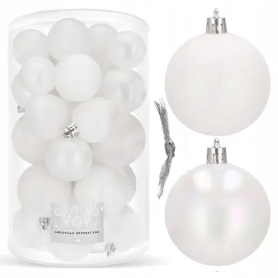 BOŽIČNE KROGE ZA BOŽIČNO JELKO, 30 kom, SET 6/5/4 cm, NELOMLJIVE PREMIUM