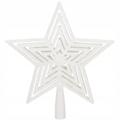 ZVEZDNI VRH ZA BOŽIČNO JELKO ZVEZDA NEZLOMLJIV BEL BOŽIČNI OKRASEK 23cm