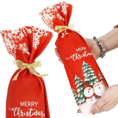 Pokrov za steklenico, božična škatla za rdeče vino.