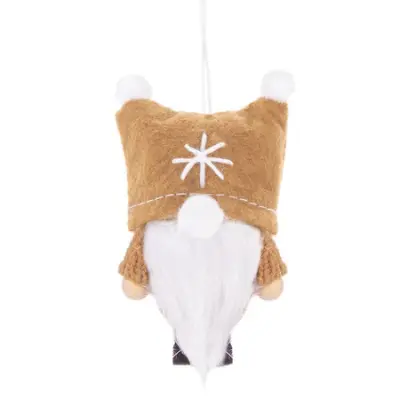 Božični škratek, 8 cm rjav božični okrasek