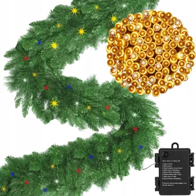 BOŽIČNA GERLANDA Z LUČKAMI ZA JELKO 3 M LED LUČKE VERIGA TOPLA + MULTI