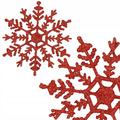 OKRASKI ZA BOŽIČNO JELKO 3 kos SNEŽINKE 12 cm SIJOČI OKRASEK