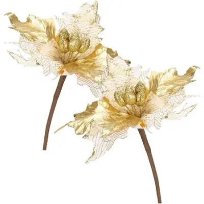 Betlehemska zvezda 26 cm zlata z bleščicami, božični okraski.