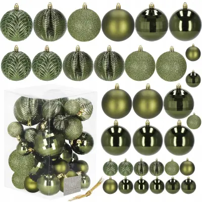 BOŽIČNO JELKO OKRASEK IZ KROGLIC 33 KOSOV KOMPLET NERUŠLJIVIH OBESEKOV 8 CM