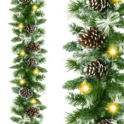 UMETNA BOŽIČNA GIRLANDA 2,8M DELUX DEBELA LEPA KOT ŽIVLJENJE + 50 LED SVETILK