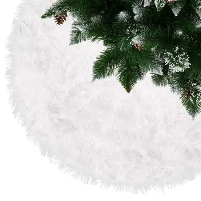 Preproga pod božičnim drevesom 85 cm bela darilna preproga z dolgo dlako