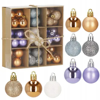 BOŽIČNO JELKO OKRASEK KROGLICE 54 KOSOV KOMPLET NERUŠLJIVIH OBESEKOV BOŽIČEK 3 CM <html>