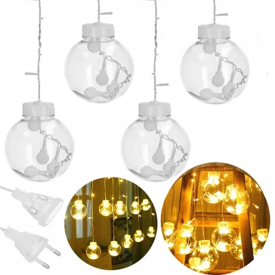 SVETLOBNA ZAVESA 108led girlanda BOŽIČNA JELKA LUČKE KROGE OKRASKI kapniki 250 cm