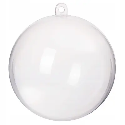 PLASTIČNA PROZORNA AKRILNA KROGLA VEZANA DECO KROGLA 11cm