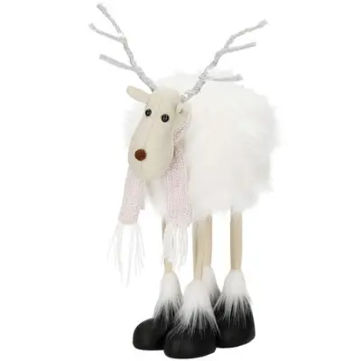 48 cm Božični Renifer, svetleča se bela figura losa.