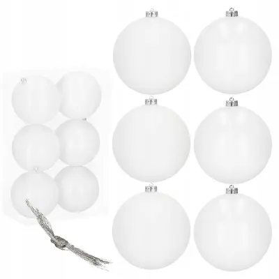 KROGLICE ZA JELKO, 6 KOS, KROGE ZA JELKO, 10 CM, SET, NEzlomljivi obeski