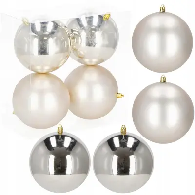 BOŽIČNO JELKO KROGLIČNI OKRASEK 4 KOS BOŽIČEK 12 CM NEUNIČLJIV SET OBESEKOV