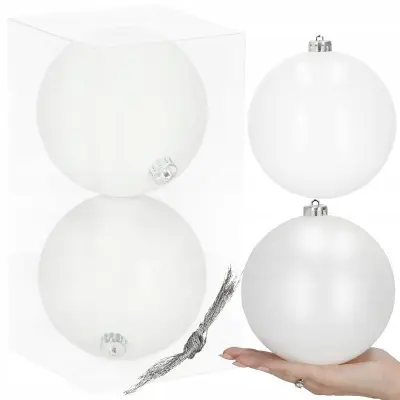 VELIKE BOŽIČNE KROGE 2 kosa 16 cm XXL komplet KROGL ZA BOŽIČNO JELKO, NEZLOMLJIVE