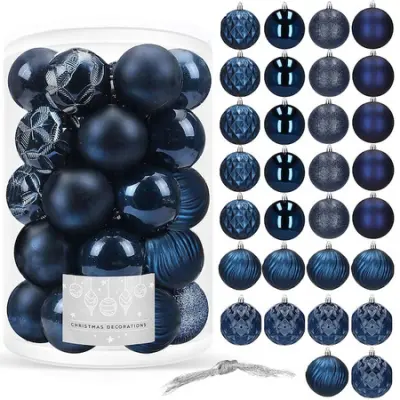 Božične Bombki 8 cm, 30 enot, Božični set v kostanjevi barvi.
