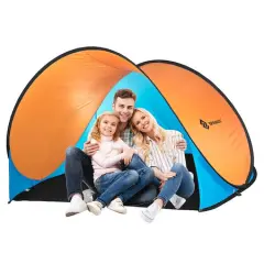 Samosestavljiv pop-up šotor 200 x 120 cm modro oranžen.