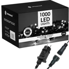50 metrske božične lučke s 1000 hladno belimi LED, IP44 božična razsvetljava.