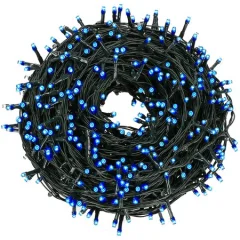 Božične lučke 300 LED 18 m modre za zunanjo uporabo