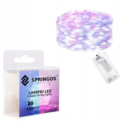Božične lučke 20 LED lučk na baterije / modre in roza