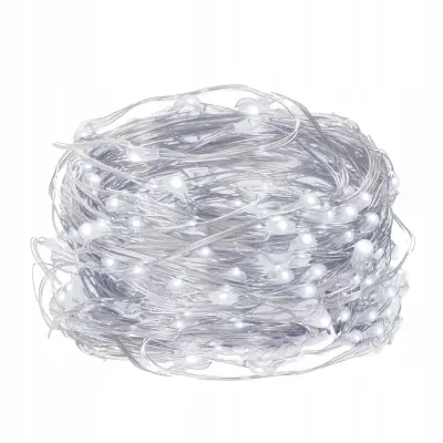 Božične lučke 100 LED lučk na baterije, hladno bele