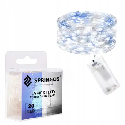 Božične lučke 20 LED lučk na baterije, modre in tople bele