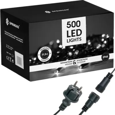 30 metrske božične lučke s 500 hladno belimi LED, IP44 božična razsvetljava.