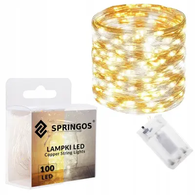 Božične lučke 100 LED luči na baterije, hladne in tople bele
