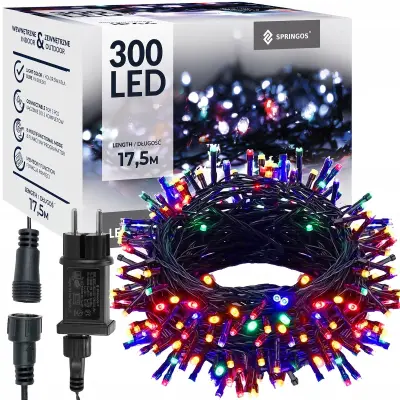 BOŽIČNE LUČKE 300 LED ZUNANJA MNOGA SVETLOBNA SVETLOBNA ZAVESA IP44