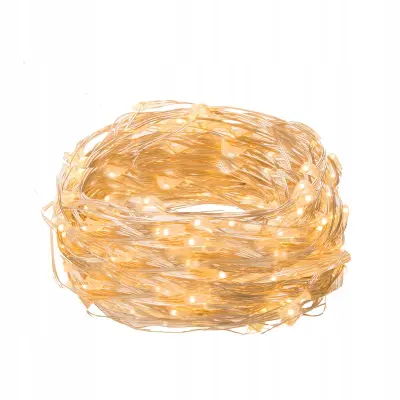 Božične lučke 100 LED lučk na baterije, tople bele barve