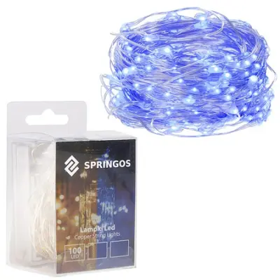 Lučke za božično drevo 100 LED diod 10m/modre