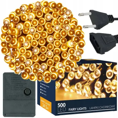 BOŽIČNE LUČKE 500 LED 35m ZUN/NOT za drevesce TOPLO BELE BOŽIČNE