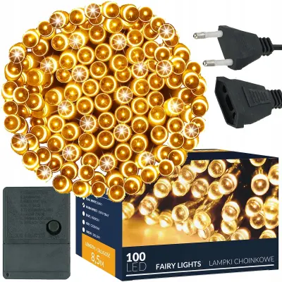 100 LED LUČK ZA BOŽIČNO JELKO ZUNANJE/NOTRANJE TOK SVETLEČA ŽICA 8,5m TOPLA BELA