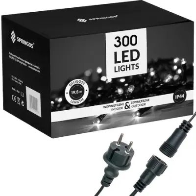 Božične lučke 300 LED 18m hladno bela zunanja razsvetljava za božično drevo