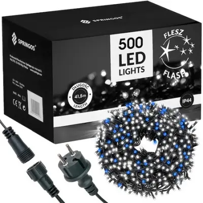 Springos Večbarvne zunanje lučke za božično drevo 31,5 m 301 - 500 LED