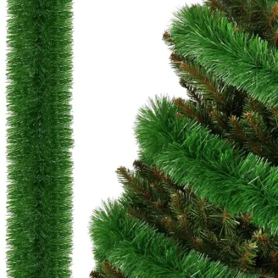 Verižica za jelko 6 metrov, zelena, girlanda za jelko, premer 10 cm.